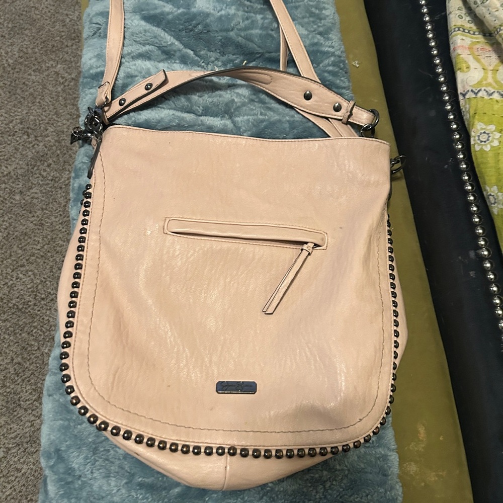 Jessica Simpson Tan Shoulder Bag with Stud Accents
